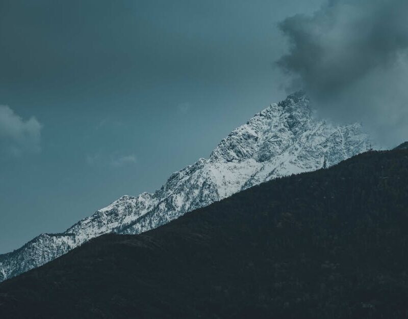 Mountain Landscapes - A breathtaking view of a snow-covered mountain p #12324072